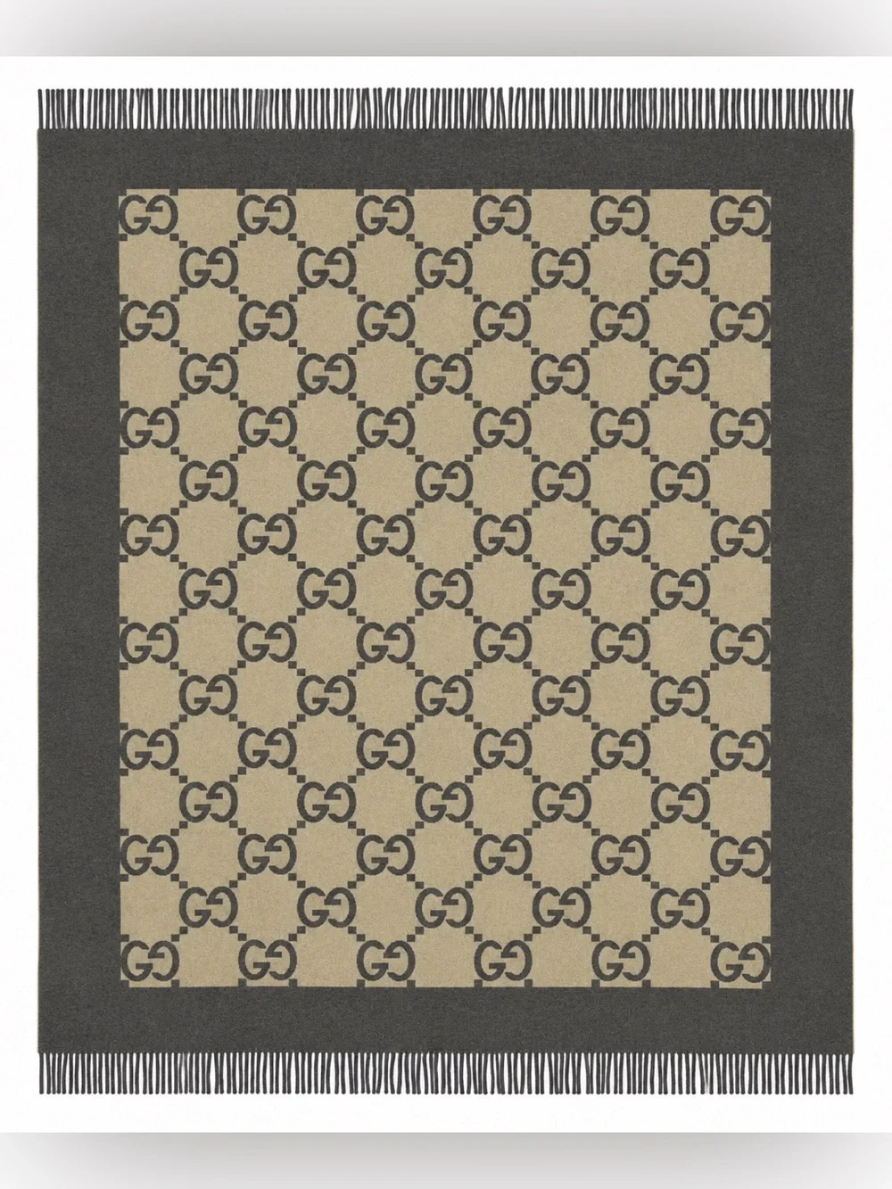 Authentic Gucci Firenze 1921 GG Monogram Wool and Cashmere Throw Blanket 72 x 56